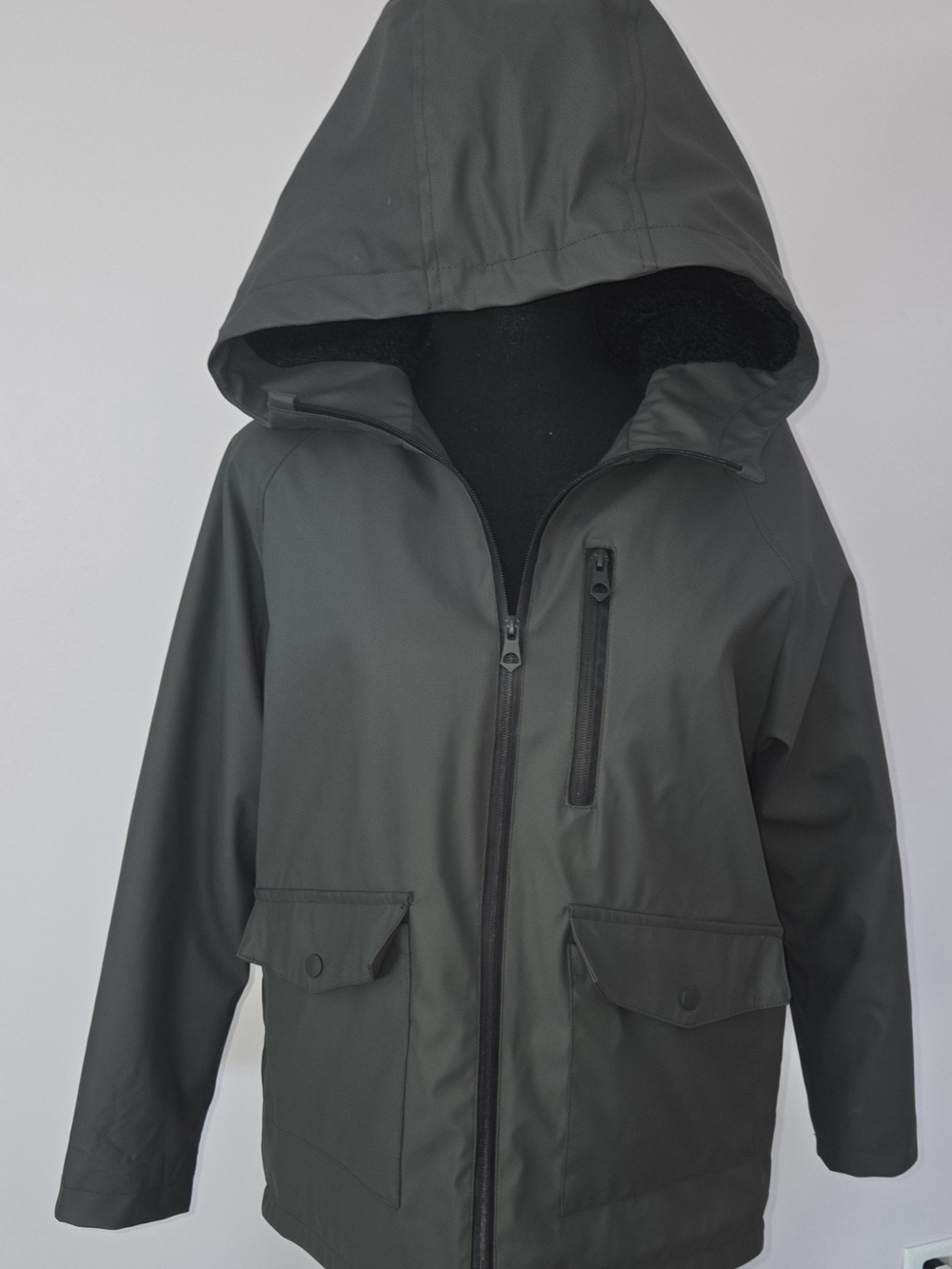 Zara Kids Grey Logo Rain Jacket